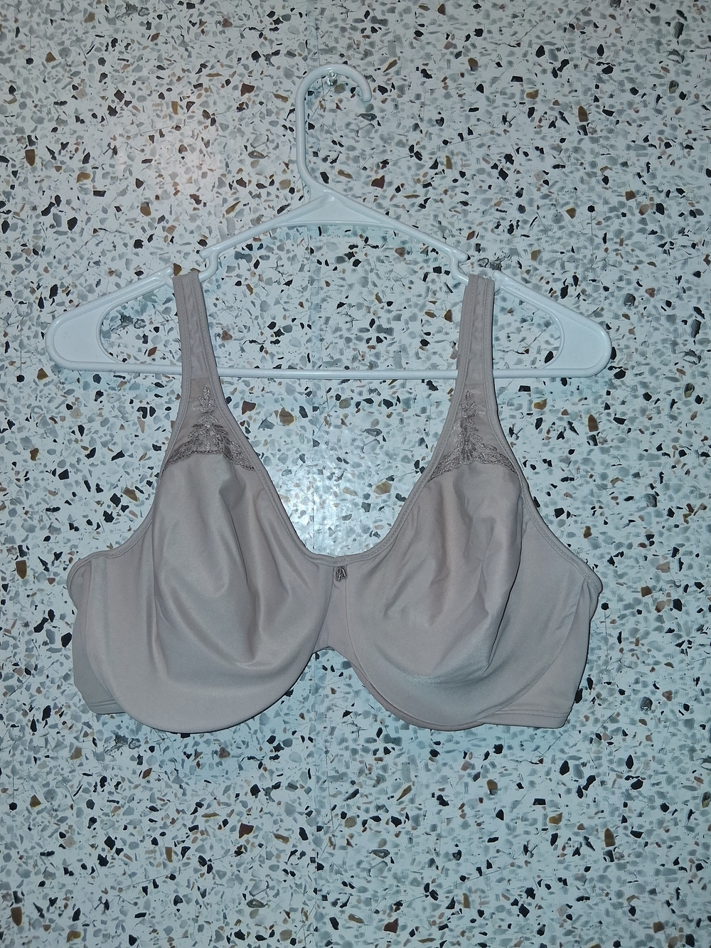 Bali Minimizer Bra Size 38DD Nude Unpadded With Wires Embroidered